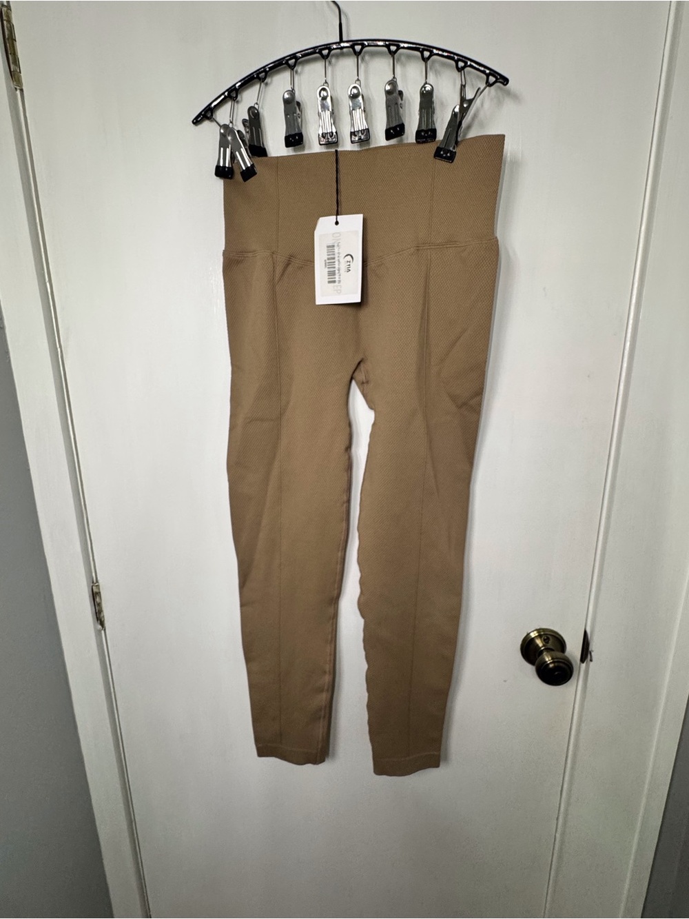 ZYIA High-Rise Textured Leggings - Brown